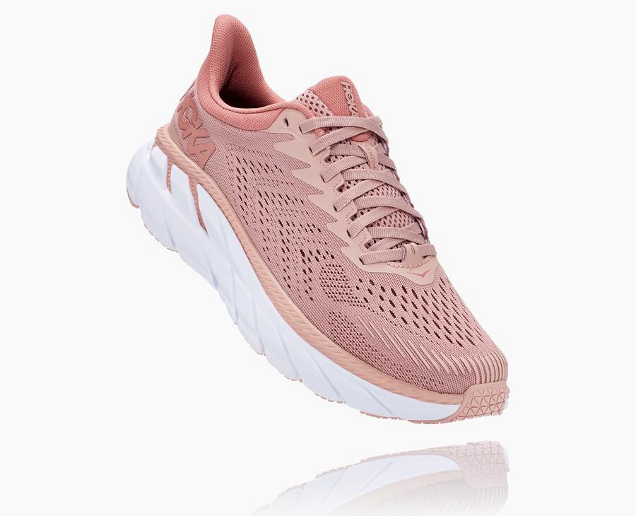 Hoka One One Womens Running Shoes - Clifton 7 - Pink - AQYG26087